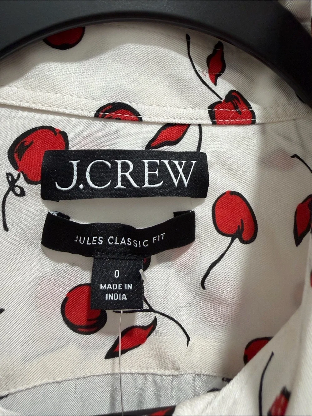 NEW J. Crew Jules drapey classic-fit shirt in cherry print size 0 CU229 $148